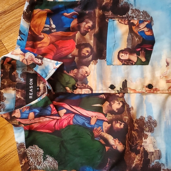 Reason Renaissance Print Button Down Shirt - Picture 5 of 8